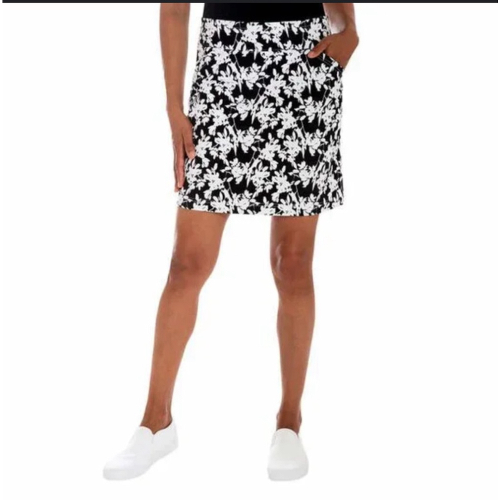 Ralph Lauren CHAPS Skirts Sz 12 Floral Button Zip Pockets Stretch Golf Sports